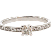 14 carat white gold ring with diamonds-engagement rings-The Antique Ring Shop