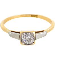 Edwardian old mine cut diamond solitaire ring-Antique rings-The Antique Ring Shop