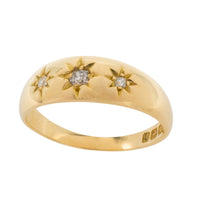 Edwardian three stone gypsy ring from 1908-Antique rings-The Antique Ring Shop