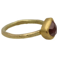 Textured light pink tourmaline ring in 14 carat gold-Vintage Rings-The Antique Ring Shop