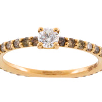 Light brown and brilliant cut diamond ring-engagement rings-The Antique Ring Shop