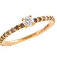 Light brown and brilliant cut diamond ring-engagement rings-The Antique Ring Shop