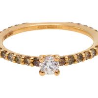 Light brown and brilliant cut diamond ring-engagement rings-The Antique Ring Shop