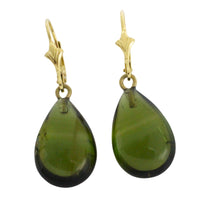 Green tourmaline pendant earrings-Earrings-The Antique Ring Shop