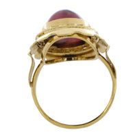Rhodochrosite ring in 14 carat gold-Vintage Rings-The Antique Ring Shop