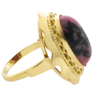 Rhodochrosite ring in 14 carat gold-Vintage Rings-The Antique Ring Shop