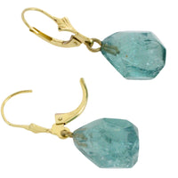 Faceted teel colored tourmaline earrings