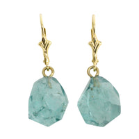 Faceted teel colored tourmaline earrings