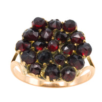 Garnet cluster ring in 14 carat gold