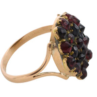 Garnet cluster ring in 14 carat gold