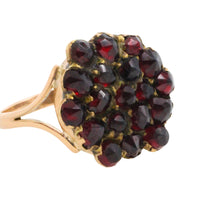 Garnet cluster ring in 14 carat gold