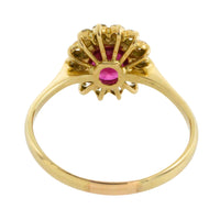 Ruby and diamond ring in 18 carat gold-engagement rings-The Antique Ring Shop