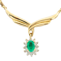 Emerald and diamond collier