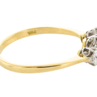 Three stone diamond ring in 18 carat gold