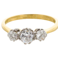 Three stone diamond ring in 18 carat gold