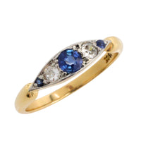 Edwardiaanse ring met saffier en diamant