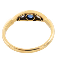 Edwardiaanse ring met saffier en diamant
