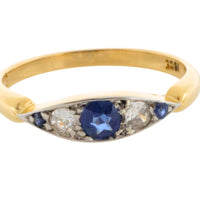 Edwardiaanse ring met saffier en diamant