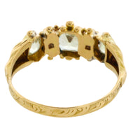 Victoriaanse ring met chrysoberyl en toermalijn