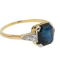 Vintage 18 carat gold sapphire and diamond ring