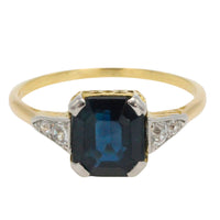 Vintage 18 carat gold sapphire and diamond ring