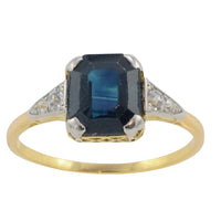 Vintage 18 carat gold sapphire and diamond ring