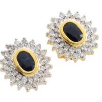 18 carat gold sapphire and diamond studs