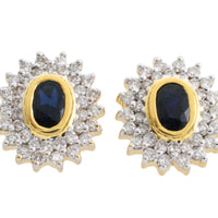 18 carat gold sapphire and diamond studs