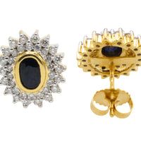 18 carat gold sapphire and diamond studs