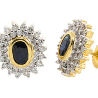 18 carat gold sapphire and diamond studs