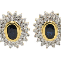 18 carat gold sapphire and diamond studs