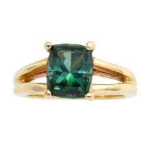 Green tourmaline ring in 14 carat gold-Vintage Rings-The Antique Ring Shop