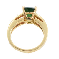 Green tourmaline ring in 14 carat gold-Vintage Rings-The Antique Ring Shop