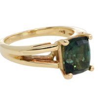 Green tourmaline ring in 14 carat gold-Vintage Rings-The Antique Ring Shop