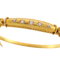 Edwardian hinged bracelet with old cut diamonds