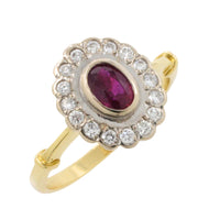 Vintage ruby and diamond ring