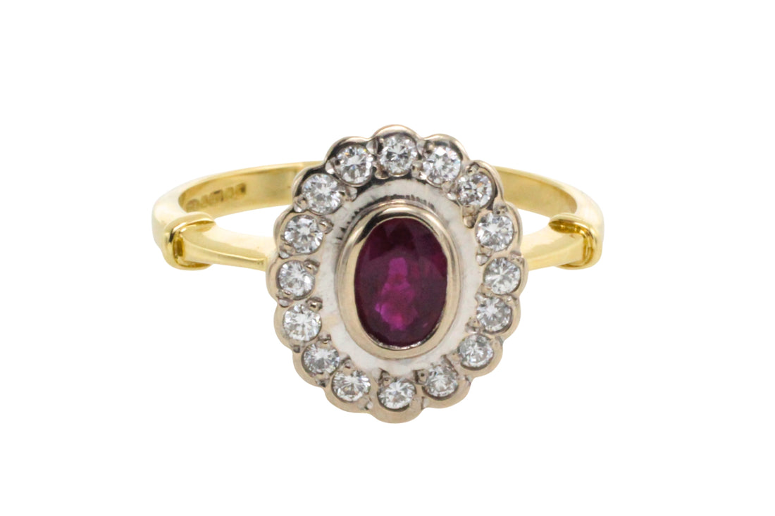Vintage ruby and diamond ring