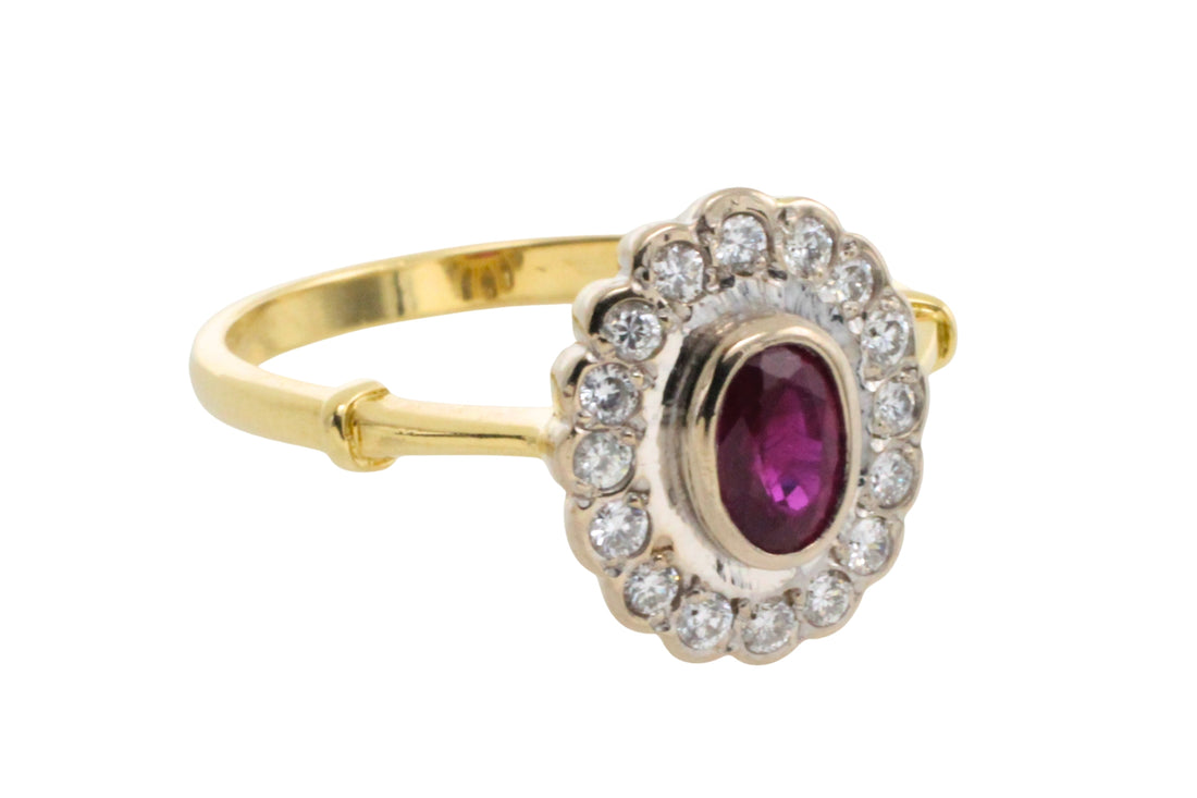 Vintage ruby and diamond ring