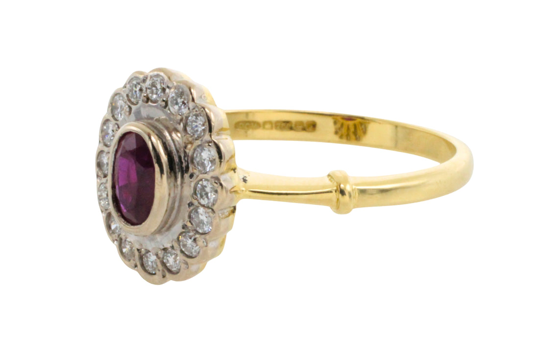 Vintage ruby and diamond ring