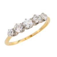 Five stone old cut diamond ring in 18 carat gold-Antique rings-The Antique Ring Shop