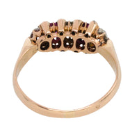 Antieke ring met robijnen en Oud-Europees geslepen diamanten