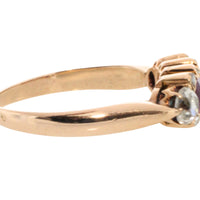 Antieke ring met robijnen en Oud-Europees geslepen diamanten