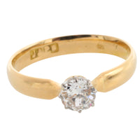 Old cut diamond solitaire ring-engagement rings-The Antique Ring Shop