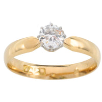 Old cut diamond solitaire ring-engagement rings-The Antique Ring Shop