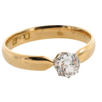 Old cut diamond solitaire ring-engagement rings-The Antique Ring Shop