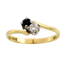 Sapphire and diamond Toi et Moi ring