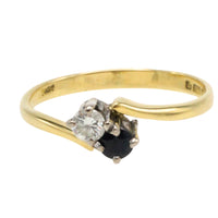 Sapphire and diamond Toi et Moi ring