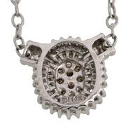 Light brown and clear diamond pendant in white gold-Pendants-The Antique Ring Shop