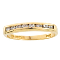 18 carat gold ring channel set with diamonds-Vintage Rings-The Antique Ring Shop