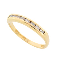 18 carat gold ring channel set with diamonds-Vintage Rings-The Antique Ring Shop